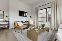 Experience modern elegance in this beautifully designed living room space.